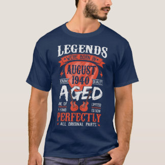 Legends Were Born in August 1940Guitar Pick Guitar T-Shirt