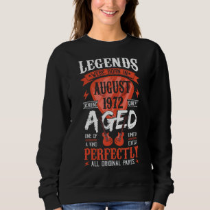 Legends Were Born In August 1972  Guitar Pick Guit Sweatshirt