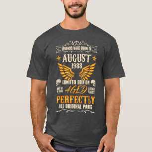 Legends Were Born in August 1988 - Rocker Biker 34 T-Shirt