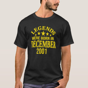 Legends Were Born in December 2001 21st Birthday T-Shirt