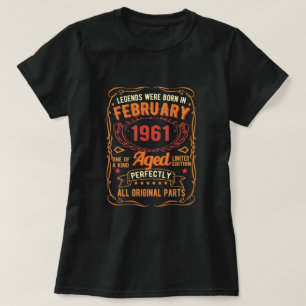 Legends Were Born In February 1961 60Th Birthday T-Shirt