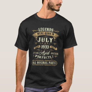 Legends Were Born In July 1933 89th Birthday T-Shirt
