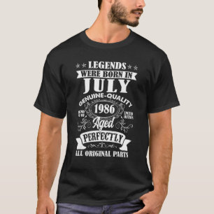 Legends Were Born In July 1986 36th Birthday 36 Ye T-Shirt