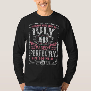 Legends Were Born In July 1988 34th Birthday T-Shirt