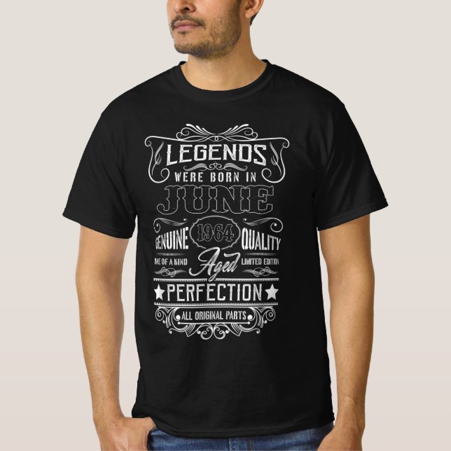 Legends Were Born In June 1964 All Original Parts T-Shirt (Front)