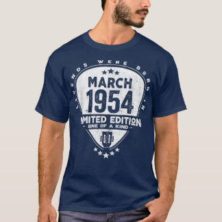 Legends Were Born In March 1954Guitar T-Shirt