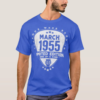 Legends Were Born In March 1955Guitar T-Shirt