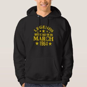 Legends Were Born in March 1964 59th Birthday Hoodie