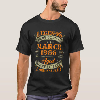 Legends Were Born In March 1966 57Th Birthday T-Shirt