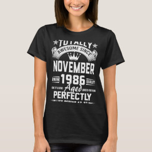 Legends Were Born in November 1986 37th Birthday T-Shirt