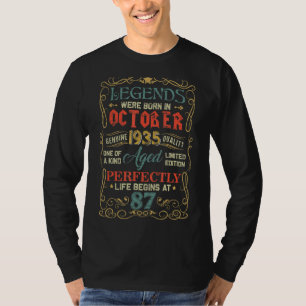 Legends Were Born In October 1935 87th Birthday T-Shirt