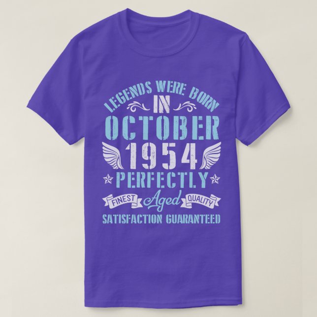 Legends Were Born In October 1954 Perfectly Aged H T-Shirt (Design Front)