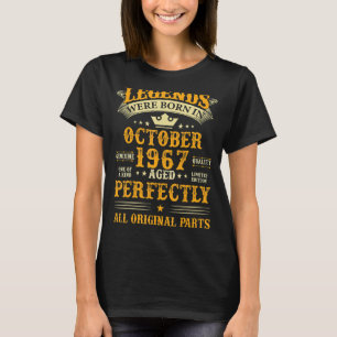 Legends Were Born In October 1967 55 Years Old 55t T-Shirt