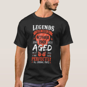 Legends Were Born In October 1969 Guitar Pick Gui T-Shirt
