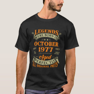 Legends Were Born In October 1977 46Th Birthday T-Shirt