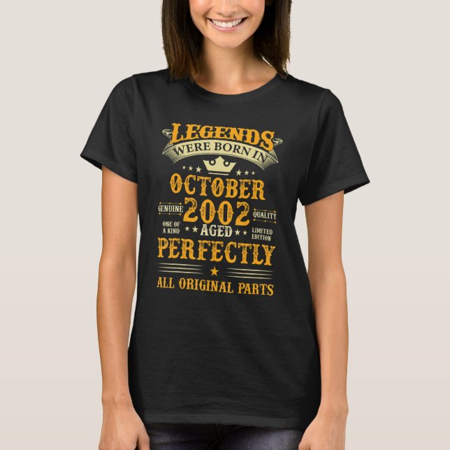 Legends Were Born In October 2002 20 Years Old 20t T-Shirt (Front)