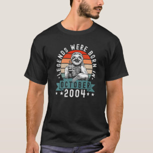 Legends Were Born In October 2004 Sloth Birthday T-Shirt