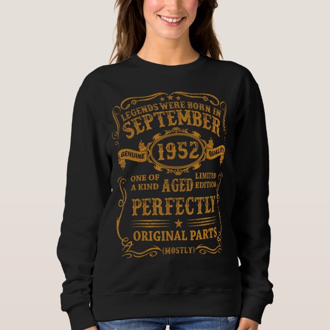 Legends Were Born In September 1952 70 Year Old  F Sweatshirt (Front)