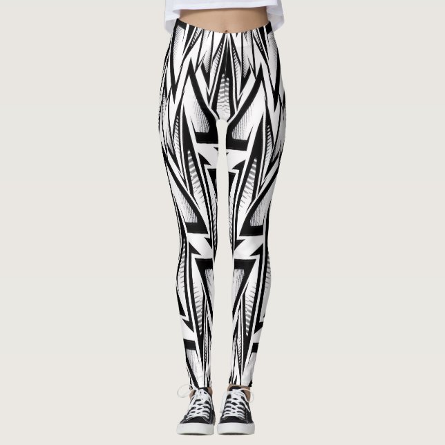 Leggings Abstract Geometric Sport design (Front)