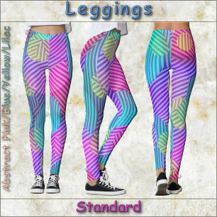LEGGINGS - Abstract Pink/Blue/Yellow/Lilac