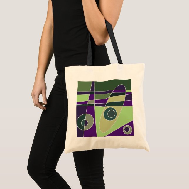 Leggings Abstract Surfing Green Purple Tote Bag (Front (Product))