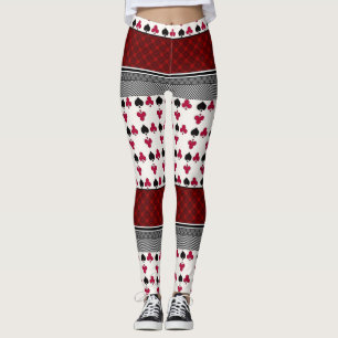 Leggings black and red fashion youth card game pat