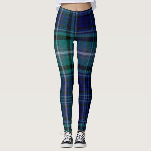 Leggings - Blue & Green Tartan (Front)