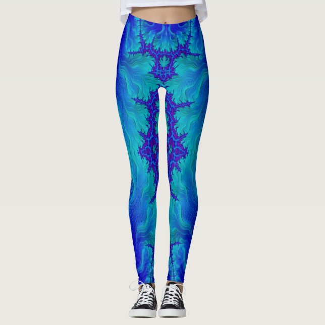 Leggings ~ blue waves ~ Original (Front)