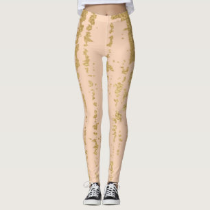 Leggings Blush/Gold Ink Design