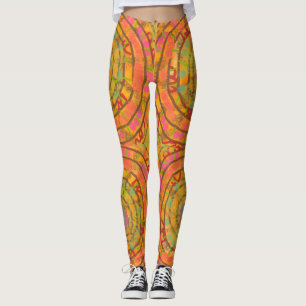 Leggings - Bright Orange & Lime