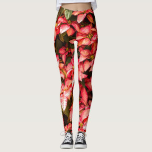 Leggings Christmas flower Poinsettia