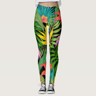 Leggings Colorful Plant Leaves