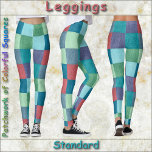 LEGGINGS - Colour Blocks - Standard<br><div class="desc">An colour block image of Colourful Squares featured on these Leggings. Available in five women's sizes (XS, S, M, L, XL). See "About This Product" description below for general sizing and product info, The patchwork-style image covers the entire pair of leggings by default. ►It cannot be removed or replaced. ►Customise/personalise...</div>