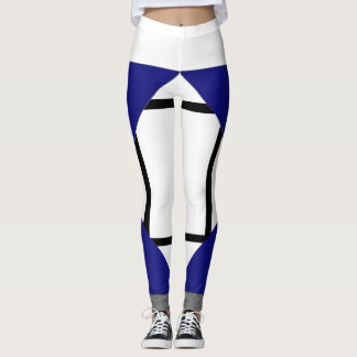 Leggings Composition I Lozenges with 4 lines Blue