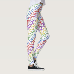 Leggings - Diagonal Bands of Coloured Stars