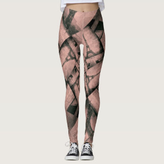 Leggings Eiffel Tower Pattern over Pink