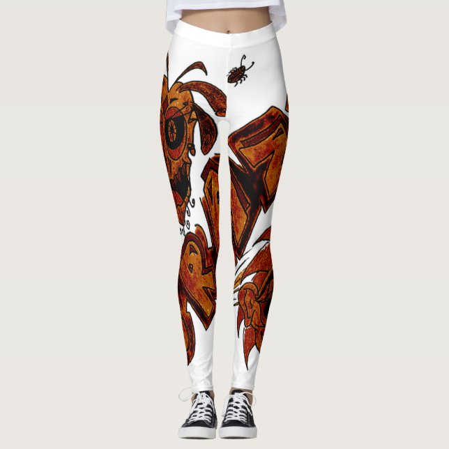 Leggings Exclusive design.  Orange brown Crazy (Front)