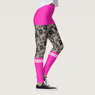 Leggings Faux Black Lace Pink Shorts and Socks