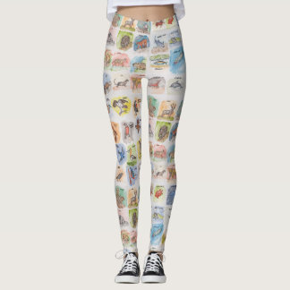 Leggings featuring squirrels and other animals