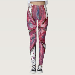 Leggings floral perpule and magenta