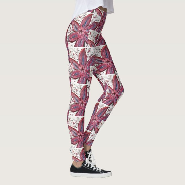 Leggings floral perpule and magenta (Right)