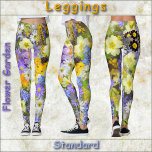 LEGGINGS - "Flower Garden" - Floral Design<br><div class="desc">A floral art image entitled "Floral Garden" is featured on these colourful Standard Leggings. Available in five women's sizes (XS, S, M, L, XL). See "About This Product" description below for general sizing and product info, The floral image covers the entire pair of leggings by default. ►You can adjust this...</div>