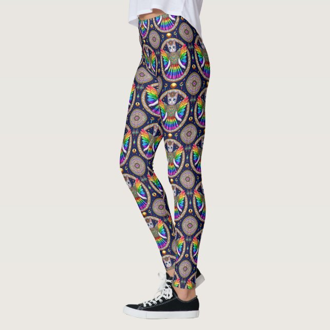 Leggings Gay Rainbow Pride Cat Fairy (Left)
