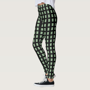 Leggings Green Black Square