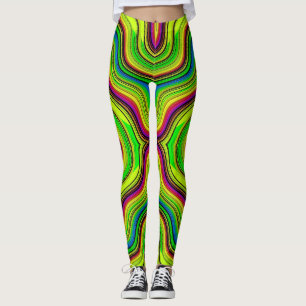 Leggings ~ green pink yellow ~ Original