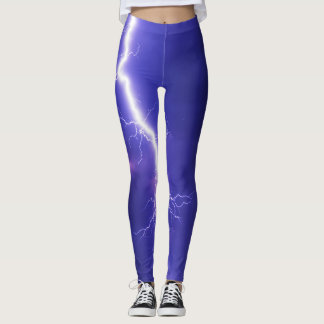 Leggings in the lightning blue night sky style