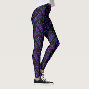 Leggings Jimette Mauve blue on black design