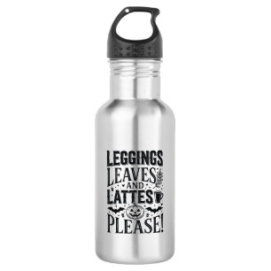 Leggings Leaves Lattes Halloween Fall Coffee Desig 532 Ml Water Bottle