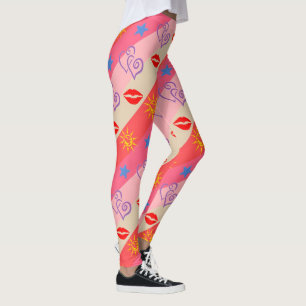 Leggings/Lips, Hearts, Stars, Sun and Stripes Leggings