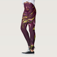 Leggings ~ maroon gold ~ Original